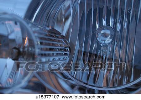 Stock Photo - lamp, shiny, reflector, silver, detail, spotlight. Fotosearch