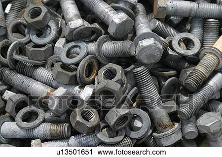 Stock Image - Nails, Fasteners, Fabricated, Molded, Metallic, Industrial. Fotosearch