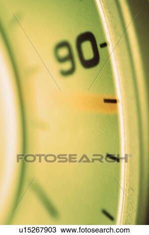 Stock Image - numbers, gauge, temperature, measurement, measuring, detail. Fotosearch