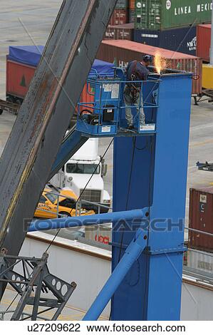 Stock Image - port, harbor, shipping, industry, storage, transportation. Fotosearch