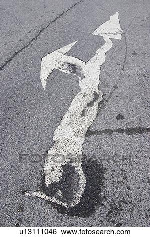 Stock Photograph - road, tarmac, sign, marking, lines, street. Fotosearch