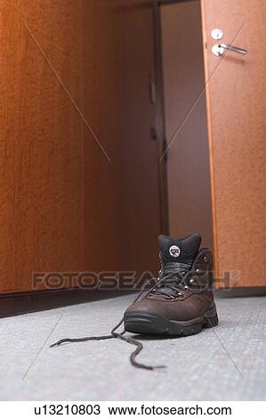 Stock Image - shoe, laces, brown, boots, boot laces. Fotosearch