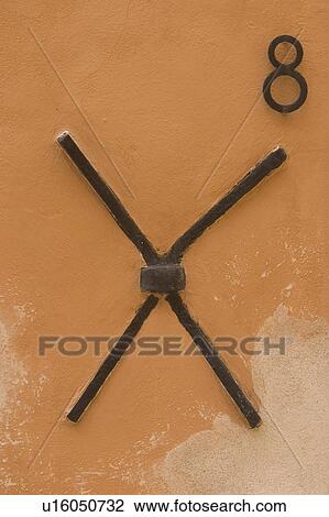 Stock Image - Symbolic, background, solid, affixed, fixed, wall. Fotosearch