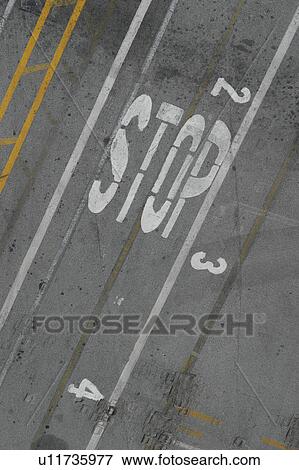 Stock Photo - tarmac, lanes, infrastructure, intersection, road, markings. Fotosearch
