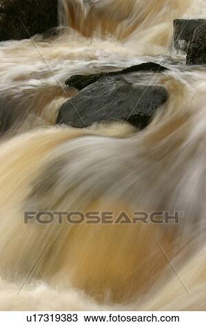Stock Image - water, waterfall, cascade, river, falls, shimmer. Fotosearch