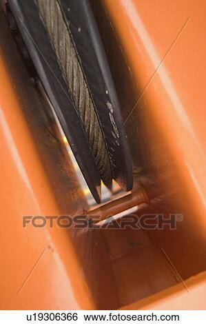 Stock Photograph - wheel, pulley, background, close-up, metal, equipment. Fotosearch