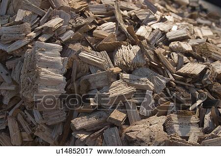 Stock Photo - wood, wooden, pile, heap, shavings, wood shavings. Fotosearch
