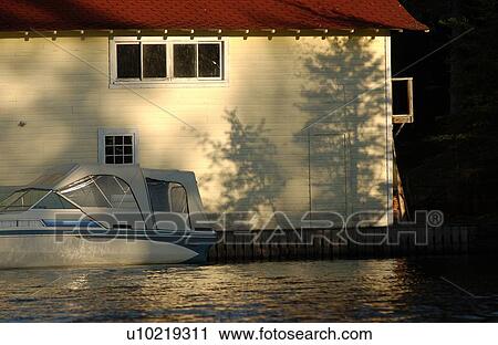 Boathouse and Boat View Large Photo Image Stock Image - Boathouse and Boat. Fotosearch