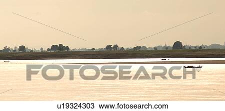 Boats on the Irrawaddy River View Large Photo Image Stock Image - Boats on the Irrawaddy River. Fotosearch