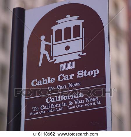 Cable Car Stop Sign in San Francisco View Large Photo Image Stock Image - Cable Car Stop Sign in San Francisco. Fotosearch