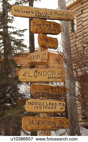 Churchill Northern Manitoba town and surroundings Signs View Large Photo Image Stock Photo - Churchill Northern Manitoba town and surroundings Signs. Fotosearch