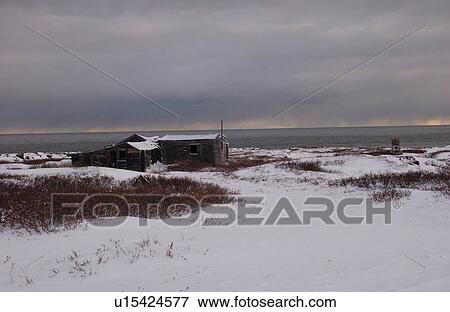 Churchill Northern Manitoba town and surroundings Cabin by Shoreline View Large Photo Image Stock Photo - Churchill Northern Manitoba town and surroundings Cabin by Shoreline. Fotosearch