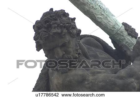Stock Image - Close-up of a human sculpture in Prague. Fotosearch
