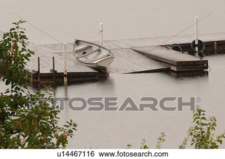 Stock Photograph - Dock on Shawnigan Lake, Vancouver Island, Canada. Fotosearch