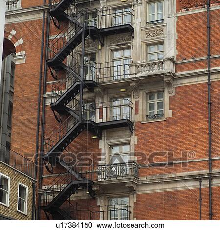 Fire escape of a building in London, England View Large Photo Image Stock Image - Fire escape of a building in London, England. Fotosearch