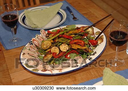 Food on platter and table setting View Large Photo Image Stock Image - Food on platter and table setting. Fotosearch