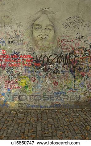 Stock Photo - Graffiti on wall in Prague. Fotosearch