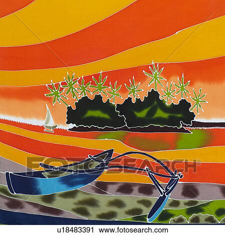 Mural of Island and Boats at Moorea in Tahiti View Large Photo Image Stock Image - Mural of Island and Boats at Moorea in Tahiti. Fotosearch