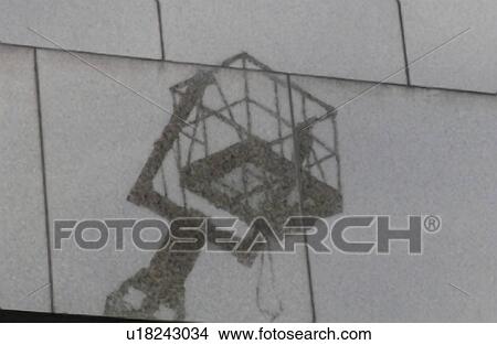 Shadow of a window cleaning platform falling on a building wall in Montreal, Canada View Large Photo Image Picture - Shadow of a window cleaning platform falling on a building wall in Montreal, Canada. Fotosearch