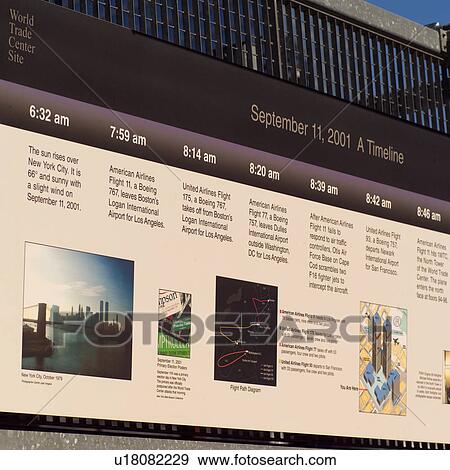 Stock Photo - Sign on fence surrounding the World Trade Center site, New York City. Fotosearch