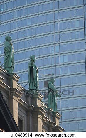 Top of a building with statues in Montreal, Canada View Large Photo Image Picture - Top of a building with statues in Montreal, Canada. Fotosearch