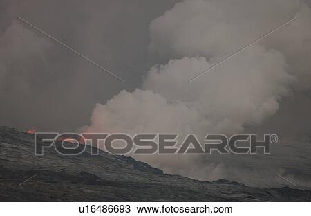 Volcano National Park - Big Island of Hawaii - Lava Plume View Large Photo Image Stock Image - Volcano National Park - Big Island of Hawaii - Lava Plume. Fotosearch