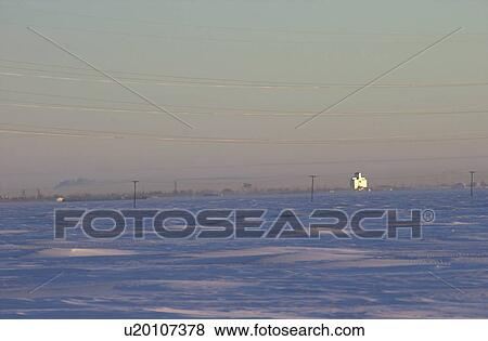 Stock Photo - winter in Manitoba, prairie scene. Fotosearch