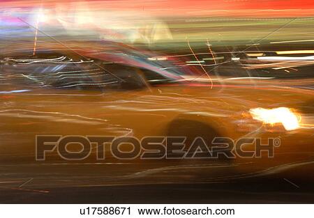 Stock Image - Yellow Taxi Cab, New York City. Fotosearch