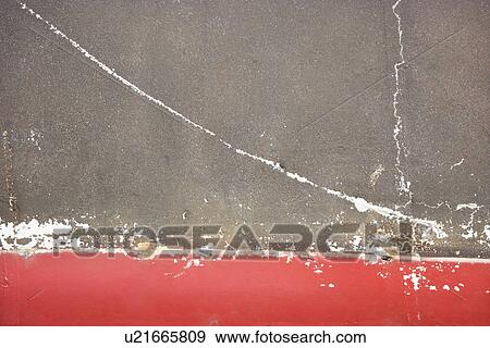 Stock Photo - Abstract of concrete with crack and red line. Fotosearch