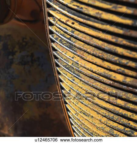 Close-up of radiator grill of rusty old pick-up truck View Large Photo Image Stock Photograph - Close-up of radiator grill of rusty old pick-up truck. Fotosearch