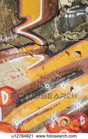 Concrete wall covered with graffiti View Large Photo Image Stock Image - Concrete wall covered with graffiti. Fotosearch