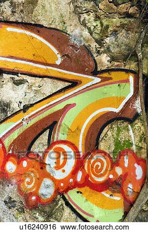 Concrete wall covered with graffiti View Large Photo Image Stock Photograph - Concrete wall covered with graffiti. Fotosearch