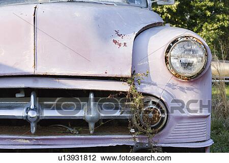 Front end of old abandoned car View Large Photo Image Stock Image - Front end of old abandoned car. Fotosearch