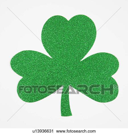 Green glitter paper shamrock on white View Large Photo Image Stock Image - Green glitter paper shamrock on white. Fotosearch