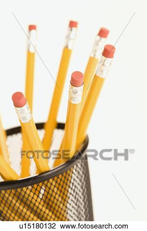 Group of pencils in a pencil holder with eraser ends up View Large Photo Image Stock Image - Group of pencils in a pencil holder with eraser ends up. Fotosearch