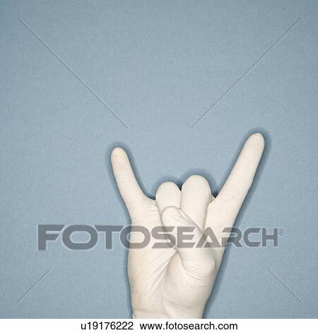 Hand wearing white rubber glove making gesture View Large Photo Image Stock Image - Hand wearing white rubber glove making gesture. Fotosearch