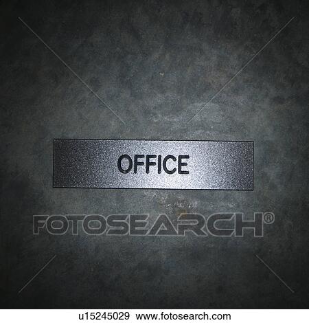 Metal office sign on textured background View Large Photo Image Stock Photo - Metal office sign on textured background. Fotosearch