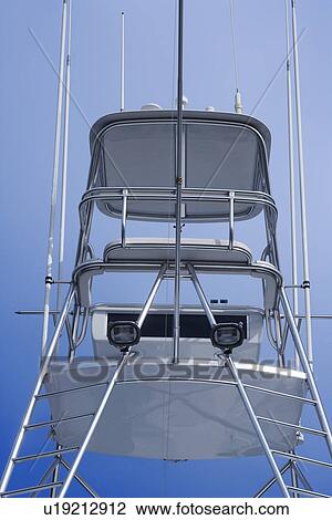 Stock Image - Private fishing boat lookout. Fotosearch