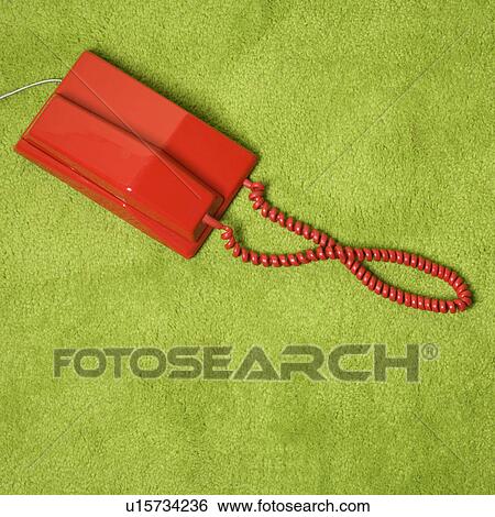 Red vintage telephone on 70's green carpet View Large Photo Image Stock Photograph - Red vintage telephone on 70's green carpet. Fotosearch