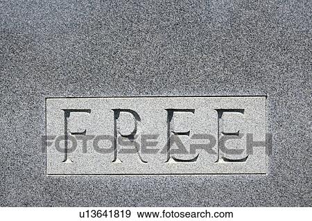 Stone with word 'Free' on it. View Large Photo Image Stock Photo - Stone with word 'Free' on it.. Fotosearch