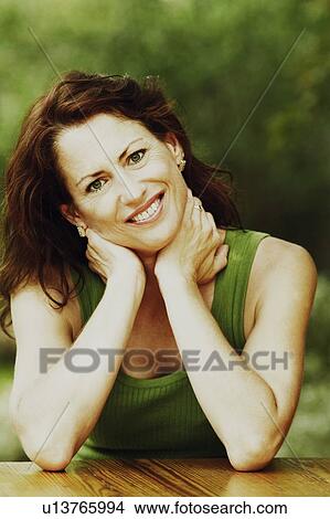 Picture - Portrait of a mature woman smiling. Fotosearch