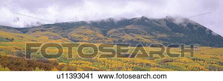 Stock Image - Autumn clouds at Kebler Pass, Gunnison National Forest. Fotosearch