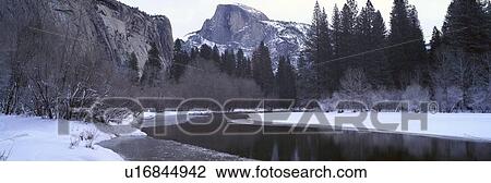Half Dome and Merced River In Winter, Yosemite National Park View Large Photo Image Stock Image - Half Dome and Merced River In Winter, Yosemite National Park. Fotosearch