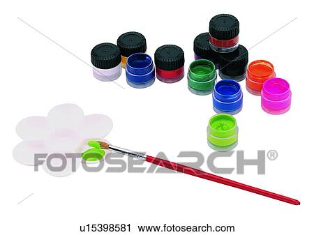 Stock Image - painter's paraphernalia, art, dyestuff, watercolor, painting, art form. Fotosearch