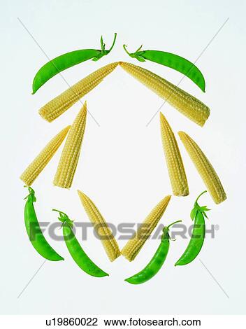 Stock Image - corn, rim, bean, green, yellow, frame. Fotosearch