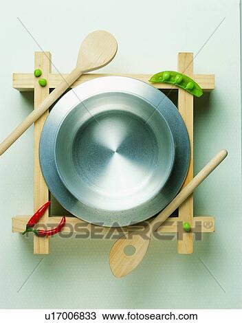 Stock Image - frame, rim, dinner, bowl, iron. Fotosearch