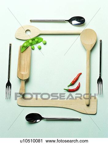 frame, rim, tableware, spoon, fork View Large Photo Image Stock Image - frame, rim, tableware, spoon, fork. Fotosearch