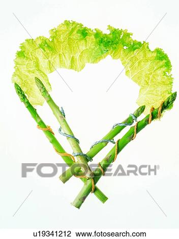Stock Image - frame, rim, vegetable, green, asparagus. Fotosearch