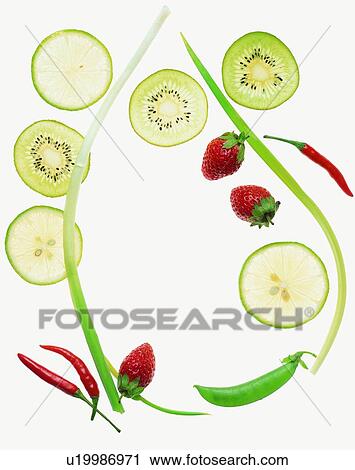 frame, vegetable, lemon, rim, strawberry, kiwi fruit, chili View Large Photo Image Stock Image - frame, vegetable, lemon, rim, strawberry, kiwi fruit, chili. Fotosearch