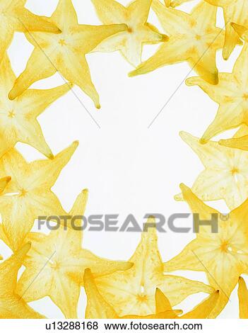 Stock Photo - fruit, rim, starfruit, frame, yellow. Fotosearch